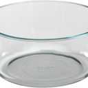 Pyrex Storage Plus 7-Cup Round Glass Food Storage Dish, Blue Cover, Pack of 2 - Original Genuine Made in the USA