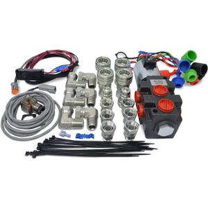 Summit Hydraulics Hydraulic Multiplier Selector Diverter Solenoid Valve w/Switch & Ag Coupler Kit