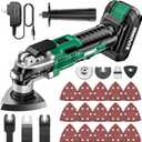 KIMO 20V Cordless Oscillating Tool Kit with 26-Pcs Accessories, Max 21000 OPM, 6 Variable Speed & 3 Oscillating Angle, Battery Powered Oscillating Multi-Tool for Cutting Wood/Nailing/Scraping/Sanding