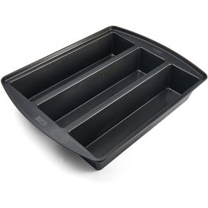 Chicago Metallic Professional Lasagna Trio Pan, Perfect for loaf breads, cakes and more 12.5 by 16 by 3 inches, Silver