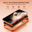 BERFY for iPhone 17 Pro Max Case, Compatible with MagSafe, Built-in Privacy Screen Protector, Camera Protection, Shockproof Full Body Phone Case 6.9", Translucent Cosmic Orange