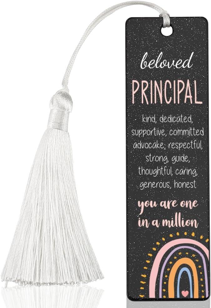 Beloved Principal Acrylic Bookmark with Rainbow Design and Appreciation Words, You are One in a Million Gift for School Leaders, 4.7x1.3 Inch, WCB22