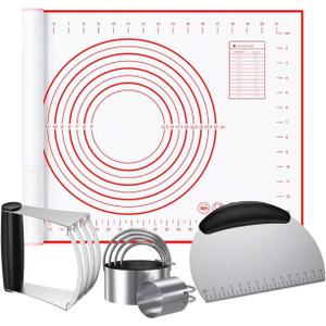 Biscuit Cutter, Silicone Pastry Dough Baking Mat Set, Baking Tools and Accessories Kit (4 Pcs/Set)