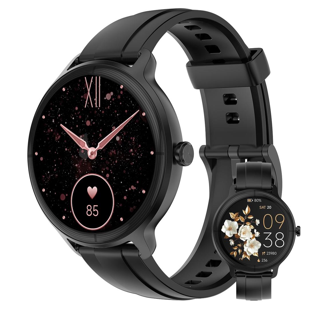 Smart Watches for Women Men 1.27" HD Fitness Tracker with Heart Rate/Sleep/Step/SpO2 Monitor, IP68 Waterproof Watch for Android iOS (Black)