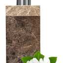 Marble Soap Dispenser, Amaauto Lotion&Hand Soap Dispenser with Stainless Steel Pump for Bathroom Kitchen Countertop, 8 Ounces Soap Dispensers (Rectangular, Brown)