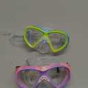 Kids Swim Goggles Snorkel Diving Mask for Boys Girls Ages 5-15, Two-Color Anti-Fog Swimming Goggles with Nose Cover (2PCS Blue Yellow&Pink Purple)