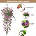 ZFProcess Artificial Hanging Flowers Plants for Outdoor Spring Summer Decoration, 2PCS Faux Silk Daisy UV Resistant Look Real for Outside Home Indoor Planter Porch Garden Yard Decor(Dark Orchid)
