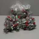 Zeyune 12 Pcs Small Christmas Wreaths for Kitchen Cabinets with Bow Ribbon Mini Cabinet Door Wreath Set Hanging Christmas Decor for Kitchen Window Outdoor Indoor, 14.96 x 7.87''(Glitter Ball Style)