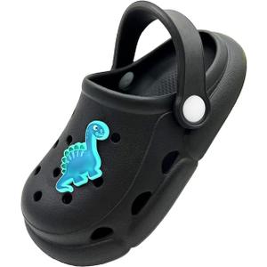 POPO PEA Toddler Little Kids Garden Clogs Boys Girls Slip on Sandals Slides Water Shoes Children Swim Beach Pool Slipper, Black, 220