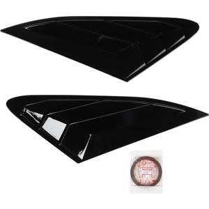 Rear Side Window Louvers, 2PCS Rear Side Window Louver Gloss ABS Bright Black Sporty Look Scratch Proof Replacement for K5 LX LXS GT 2020 to 2024