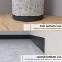 Raycity rubber Baseboard Trim - 4 Inch x 40 Feet Vinyl base cove molding, Peel and Stick Baseboard Self Adhesive Wall Base Molding Trim Floor Baseboard molding Corner Rubber Moulding Trim (Black)