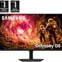 Samsung 32 Odyssey G5 G50F QHD Resolution Gaming Monitor, 180Hz Refresh Rate, Fast IPS Panel, HDR10, NVIDIA G-Sync Compatible, 1ms Response Time (GtG), AMD FreeSync, Adjustable Stand, LS32FG502ENXZA