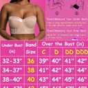 36dd Strapless Bras for Women Longline Beige Pink (Beige)
