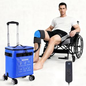 Ice Machine for Knee After Surgery, Cold Therapy Machine for Knee Replacement, Portable Ice Therapy Machine with Wheels, Handle for Pain Relief - Unisex for Men/Women (Blue)