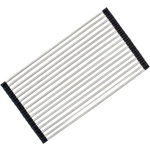 Ahyuan Roll up Dish Drying Rack Over The Sink Kitchen Roll up Sink Drying Rack Portable Dish Drainer Foldable Dish Drying Rack (Black, 20.5''X11.2'')