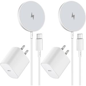 Magnetic Wireless Charger for iPhone 16 15 Wireless Charging,Fast Mag-Safe Charger 2Pack 6FT with Apple USB C Charging Block for iPhone 16 Pro Max/16Pro/15 Pro/16/15/14/13/12/Plus/AirPods 3/2/Pro 2