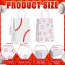 Hillban 100 Pcs Baseball Paper Gift Bags with Handles Baseball Snack Treat Goodie Party Favor Bags Sports Theme Candy Sacks for Club Team Game Party Supplies