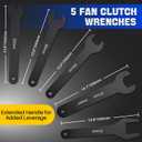 DASBET 15PC Fan Clutch Wrench Set, Heavy Duty Fan Clutch Removal Tool Kit with 22 36 40 47 51 mm Wrenches & Pulley Holder Pins, Compatible with Ford GM Dodge Trucks
