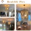 Bohemia Wood Beaded Chandelier - Boho 5-Light Gold and Oak Finish Beaded Light Fixture for Dining, Living, Bedroom, Nursery, Girl Room, Hallway, Entryway