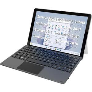 Arteck Microsoft Surface Go Type Cover, Ultra-Slim Portable Bluetooth Wireless Keyboard with Touchpad for Latest Surface Go 4, 3 (2021), 2 (2020) and Built-in Rechargeable Battery