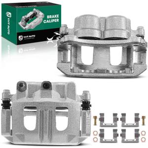 YHTAUTO Front Disc Brake Caliper with Bracket Replacement for Chevrolet Pontiac Saturn Models, Equinox 2005-2006, Vue 2005-2007, Torrent 2006, Front Driver Passenger Car Calipers Assembly Set of 2