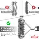 GRILLART Grill Brush [Wire + Helix] Combined BBQ Brush - Safe & Efficient Grill Cleaning Brush - 18" Grill Cleaner Brush Scrubber for Gas/Porcelain/Charbroil Grates – BBQ Accessories Gifts for Men/Dad