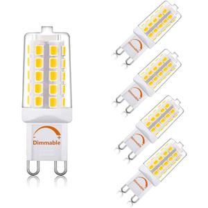 G9 led Bulb Dimmable 4W Natural Daylight White 4000K,Equivalent to 40W Halogen Light, 450Lm 120V AC CRI> 85,No Strobe, Ceramic Bi Pin Base, G9 Bulb,5 Pack