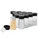 15 PCS 5 Dram Glass Vials, Small Liquid Sample Vial,27.5x57 mm 20ml Borosilicate Glass Empty Vials with Caps, Leak-Proof Vial,24-400 Black Screw Caps with PE Liner