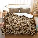 Leopard Comforter Set Animal Print Cheetah Bedding 3 Piece Golden Comfortable Comforter, Pillow 20x29, Cover 90x86