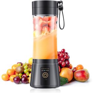 Portable Blender, Cordless Personal Smoothie Blender with USB Rechargeable & 6 Blades, Compact Mini Juicer Powerful Blending for Shakes/Fruits/Veggies/Travel/Home/Office/Gym/Camping