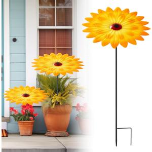 2 Pack Metal Plant Umbrellas for Outdoor Small Plants Shade Cover 12 in Metal Garden Shade Disk Outdoor Garden Umbrella for Potted Live Decor (Yellow)