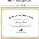 Golden State Art, 8.5x11 Aluminum Frame, Real Glass, Metal Frame for 8.5 by 11 inch Document, Certificate, Diploma. with Easel Stand (Gold, 1 Pack)