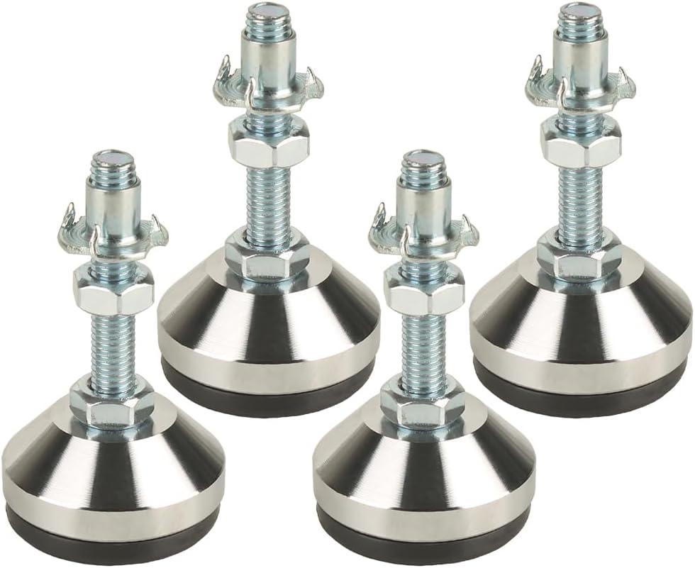 Heavy Duty Adjustable Legs,Leg Leveler 1.96" Dia Base,Adjustable Leveling feet M10Thread, 1200 Lb Capacity,Furniture Feet Levelersfor Cabinet Workbench Chair Sofa and More,Large Base Supports ,4 Pack