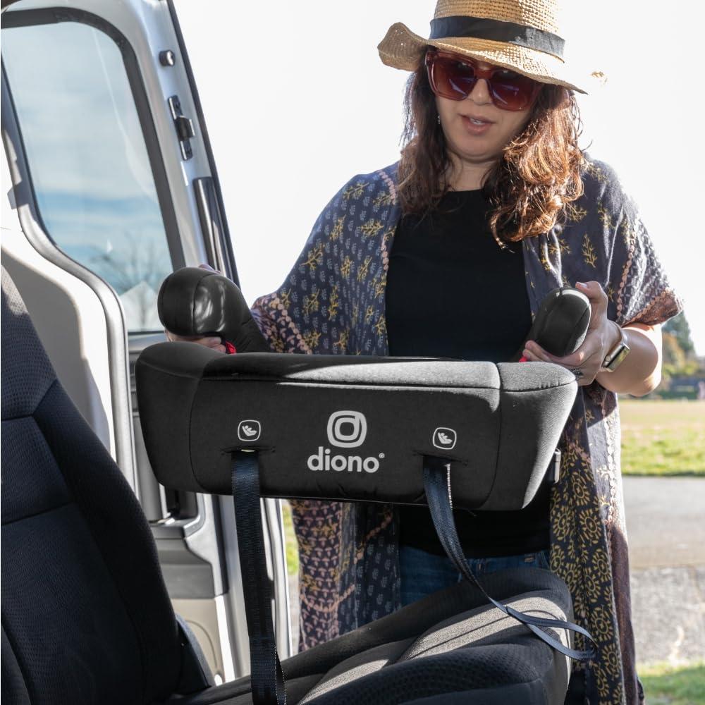 Diono Solana  XL 2022, Dual Latch Connectors, Lightweight Backless Belt-Positioning Booster Car Seat, 8 Years 1 Booster Seat, Black