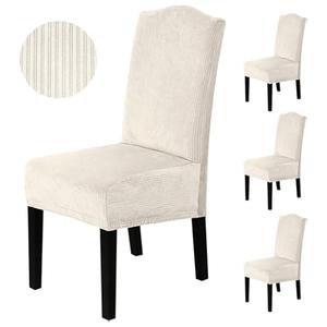Qianmew 4 Beige Chairs Covers 20x7x21