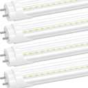 4-Pack T8 LED 2FT Type B Light Bulbs, 10W (24W Equivalent), 5000K, 1300LM for G13, 2 Foot LED Fluorescent Tube Replacement, Super Bright Lamp Beads, Dual-Ended, Remove Ballast, Clear Cover