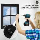 Shed Windows 2 Pack, Chicken Coop Windows 12" x 12" with Tempered Glass, Square Gable Flush Mounted Small Window for Shed, Playhouse, Household, Garage (Black)