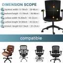 Tallew 4 Pcs Office Chair Covers PU Leather Office Desk Accessories Universal Computer Chairs Cover Stretchable Protective Chair Seat Covers Desk Armrest Cover Slipcovers Rotating Backrest (Black)