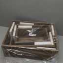 TIMRIS Set of 3 Rustic Distressed Wood Nesting Crates, Farmhouse Decorative Wooden Storage Boxes, Vintage Reclaimed Wood Baskets for Display (Natural)