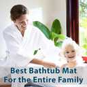 ComfiLife Bath Mat for Bathroom Tub and Shower  Non Slip Extra Large Bathtub Mat with Drain Holes & Suction Cups  Machine Washable Rubber Mats to Keep Bathtub Clean (Cream, Wave 16" x 40")