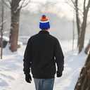 Baseball Team City Beanie, Cuffed Knit Soft Headwear for Women Men Youth, Sports Stylish Winter Hat, Gift for Fans (Blue-orange)