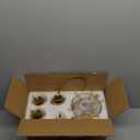 European Ceramic Tea Set for 6 People,20Pcs Porcelain Tea Set with Metal Stand,Vintage Floral Tea Cup and Saucer,Complete Gift Set with Teapot,Spoons for Wedding,Bridal Shower,Afternoon Tea (Gold)