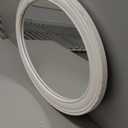 Rustic Oval Mirrors for Wall 18 X 24 Inch, Hanging Distressed White Oval Mirror Bathroom, Wooden Framed Farmhouse Mirrors for Wall Decor, Vintage Mirror with Carved Flower for Entryway