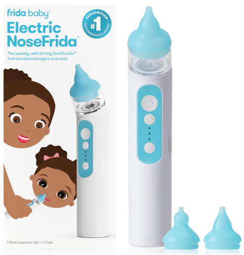 Frida Baby Electric NoseFrida Nasal Aspirator for Baby, Nose Sucker for Baby & Toddler, Upgraded Nasal Aspirator for Congestion + Allergy Relief with 3 Suction Levels, 2 Silicone Tips, USB