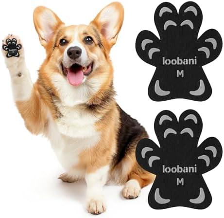 Loobani Paw Pads for Dogs Traction: Anti-Slip Dog Paw Protector for Senior Dogs Walking on Hardwood Floor, Non-Slip Dog Grippers,Senior Dog Essentials, 12sets(48pcs) Medium