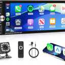 Single Din Car Stereo with Wireless CarPlay Android Auto Mirror Link, Driauto Car Radio Bluetooth Handsfree Headunit 6.9 Inch 1 Din IPS Touch Screen FM Type-C USB Charging EQ SWC with Reverse Camera