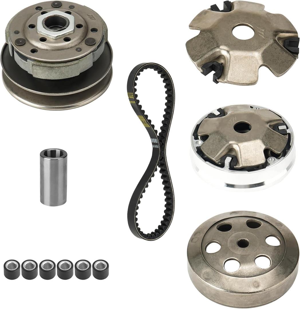 YOUXMOTO Clutch Set and Variator Assembly for Gy6 50cc, with 669 belt, for GY6 50cc 4 Stroke 139QMB Engine With Short Case, Go Kart Scooter Clutch Kit