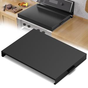 BJADE'S Stove Cover Board - 15"x22"x3" Gas/Electric Range Top Cover with Anti-Slip Feet, Kitchen Organizer & Noodle Board, Black Cooktop Protector for Counter Space Expansion
