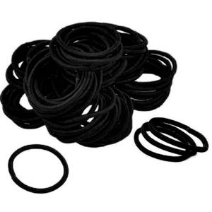 Kenz Laurenz 100 Hair Elastics Hair Ties No Crease Ouchless Ponytail Holders No Metal 4mm (100 Hair Elastics-Black)