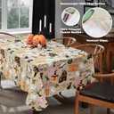 2 x Newbridge Happy Halloween Witches Brew 60 x 84 Inch Rectangle Vinyl Tablecloth with Flannel Backing, Cute Ghost, Cat and Pumpkin Design, Easy Care Wipe Clean Halloween Table Cover